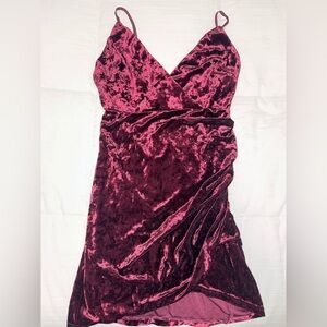 Burgundy Forever 21 Velvet Dress